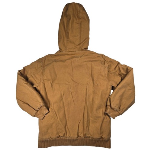 Carhartt Jacket Boys size Large 14-16 Brown Canvas Quilted Hooded - Picture 2 of 9