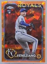 2024 Topps Chrome Sapphire ANTHONY VENEZIANO RC #425 Orange #'d /25 ROYALS 