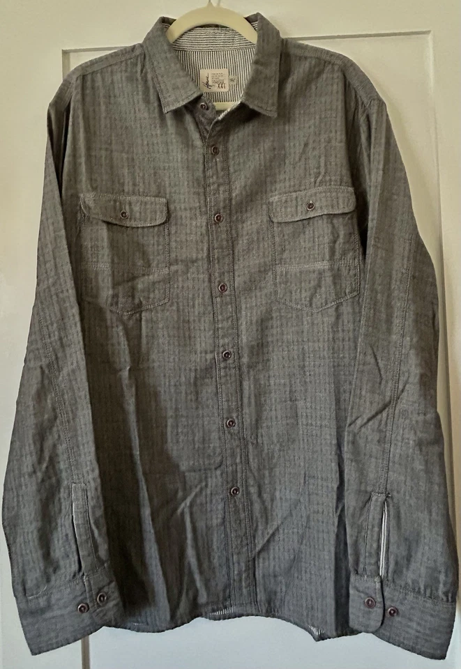 Howe Creative Workforce Button Up Washed Grey Diamond Print XXL Long Sleeve - Image 4 of 4