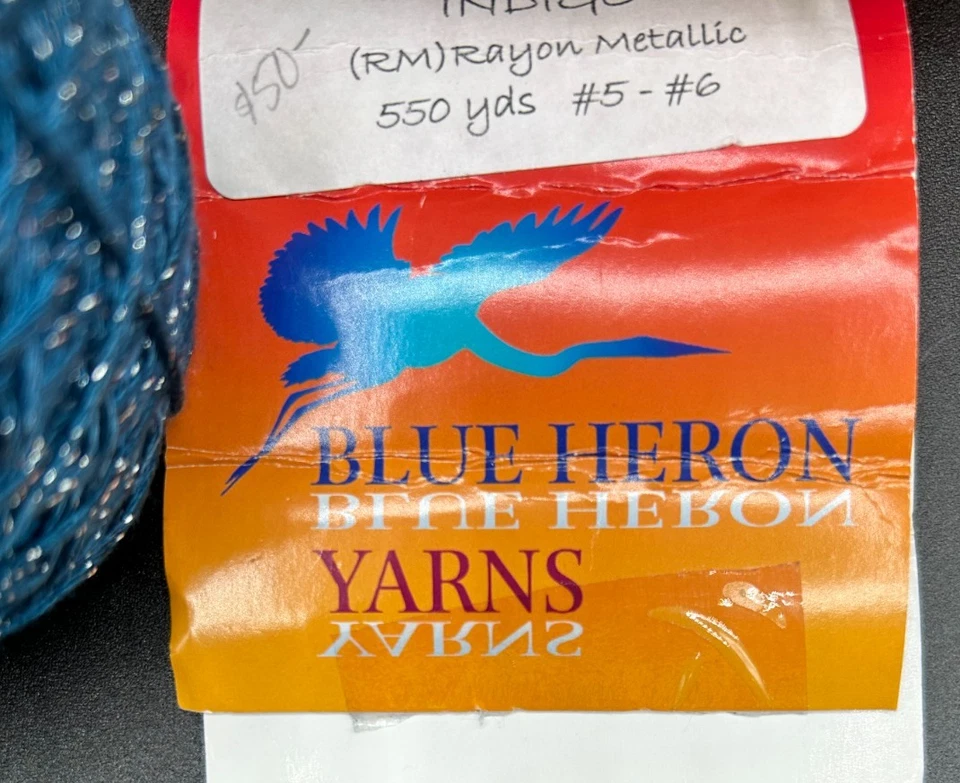 ЛОТ ТОВАРОВ СИНЯЯ ЦАПЛЯ ПРЯЖА вискоза лен металлик новые остатки пряжи *ЧИТАЙТЕ* несколько  - Изображение 3 из 3