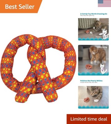 Plaque Away Pretzel Cat Toy   Interactive Catnip Dental Chew Toy to Help Clea...