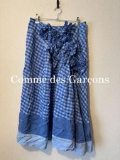 USED COMME DES GARCONS FRILL CHECK SKIRT GOOD