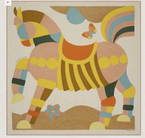 Hermes Mon Premier Galop 140cm Cashmere Silk Scarf Natural/Jauve Vif/Bron - 第 1/4 張圖片