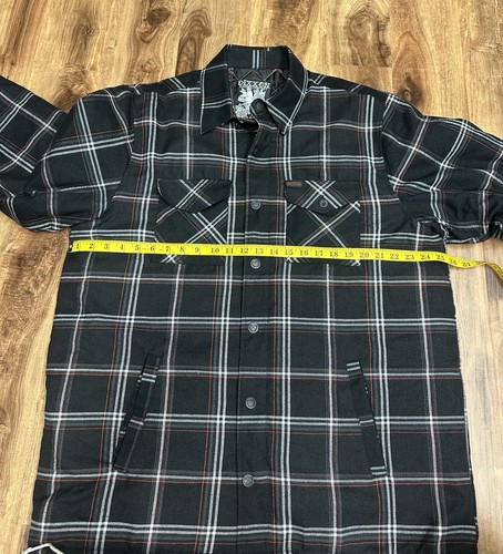 Chaqueta Camisa de Trabajo Acolchada Dixxon Flannel Co Para Hombres 2X Negra Roja a Cuadros D-Tech - Imagen 6 de 10