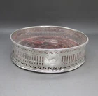 ANTIQUE GEORGE III GOOD SOLID STERLING SILVER BOTTLE COASTER 173g 13CM LON 1783