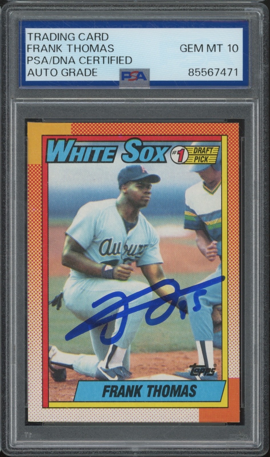 1990 Topps #414 Frank Thomas Autograph RC Rookie Gem Mint PSA DNA 10 Auto