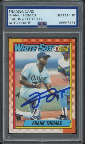 1990 Topps #414 Frank Thomas Autograph RC Rookie Gem Mint PSA DNA 10 Auto