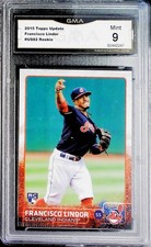 2015 Topps Update US82 Francisco Lindor Indians RC Rookie Card GMA 9 MINT. rookie card picture