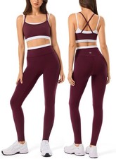 2 Pieces Workout Sets for Women,Seamless Yoga Leggings with