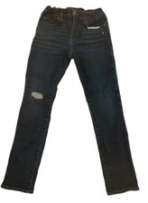 Gap Youth Boys Distressed Stretch Skinny Blue Jeans Adjustable Waist sz 12