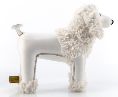 RARE Zuny Classic Poodle White Dog Animal Bookend Global State 2lbs 9x8in USED