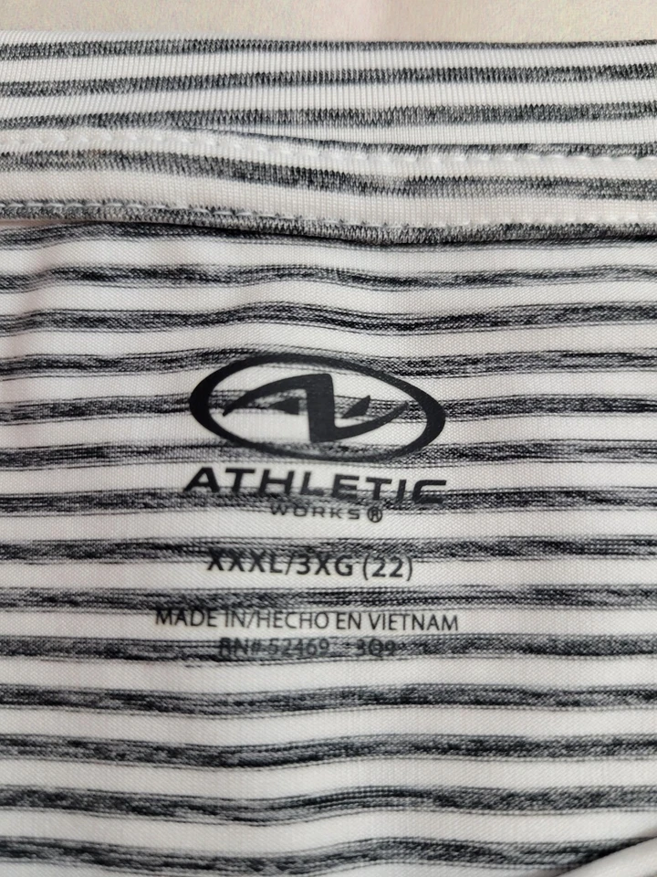Top manga larga a rayas grises y blancas Athletic Works para mujer talla 3XL (22) Foto 2 de 4