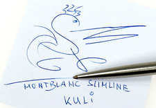 Montblanc Slimline Noblesse Kugelschreiber, Metall Silbergrau/ Schwarz.  (F56)