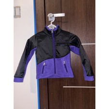 Columbia Kids Fleece Jacket Purple Black Zip Front Pockets Outerwear Sz XXS 4/5