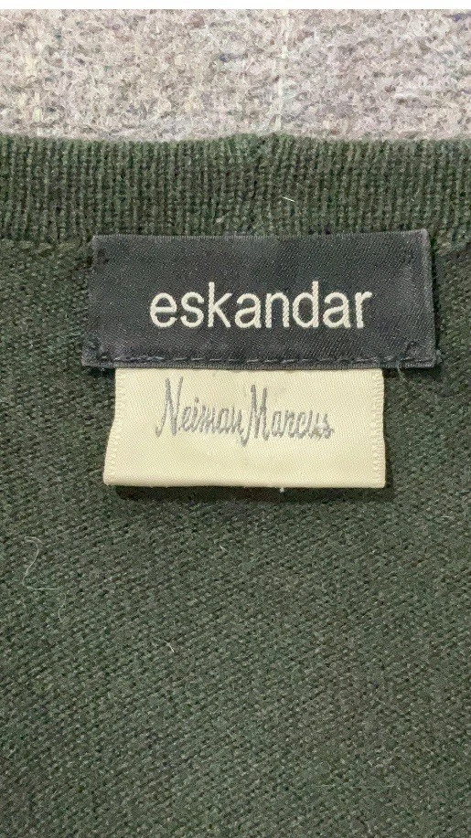 $1500 Eskandar 3X Oversized Deep Green Cotton Cashmere Pullover Sweater - Image 3 of 3