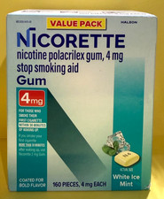 Nicorette 4mg White Ice Mint Coated Gum 160 Pieces EXP : 12/27