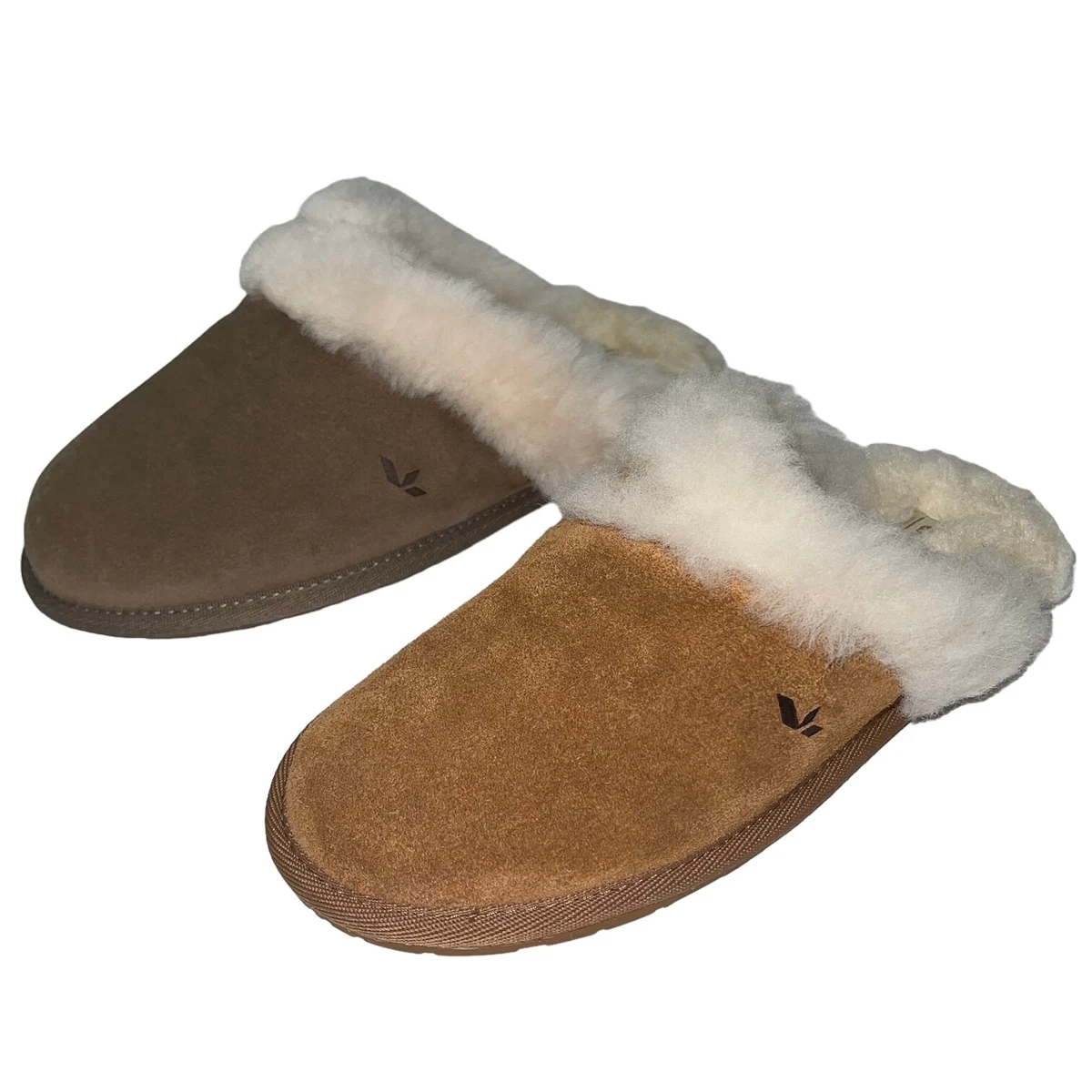 Koolaburra UGG Slippers Women 6 7 Brown Caramel Shearling Suede