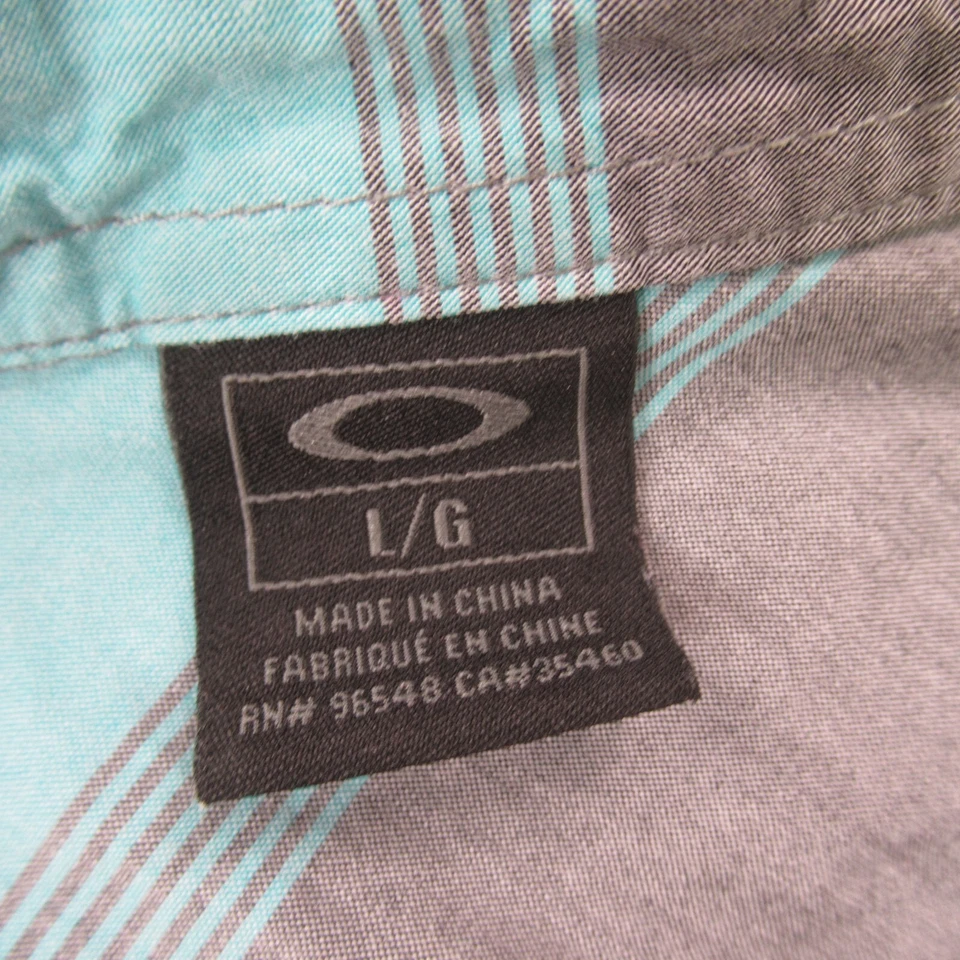 Oakley Shirt Mens Large Short Sleeve Stripes Button Front Outdoor - Image 3 of 4