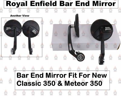 Black ''Bar End Mirror Fit For Royal Enfield New Classic 350 & Meteor 350''