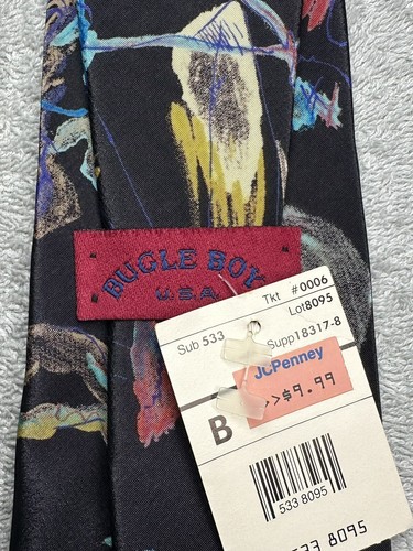 Vintage Tie Bugle Boy Neckwear Abstract Art Multicolor Made in USA Men’s 3.5” in - Picture 10 of 10