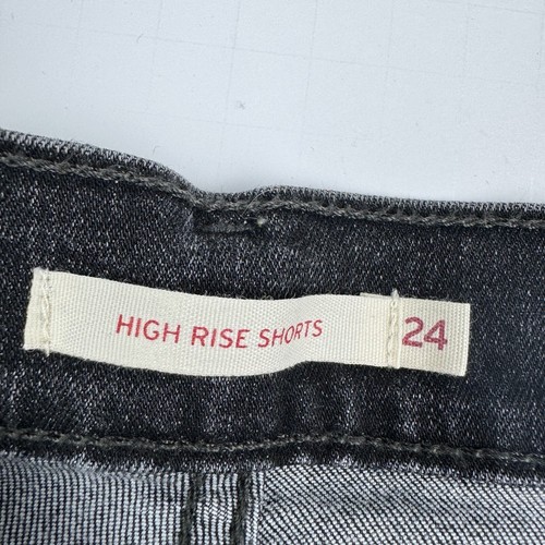 Levi's High Rise Jeans Shorts Womens Size 24 Black Denim Cutoff - Picture 10 of 17
