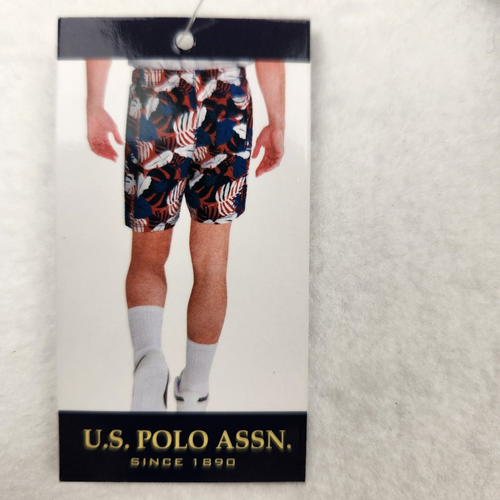 US Polo Assn. Mens Swim Trunks Red White Blue Size XXL Elastic Waist w/Tie New - Picture 14 of 14