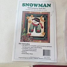 Snowman Wallhanging Quilt Craft Kit Rachel Pellman 13" x 15" Made in USA