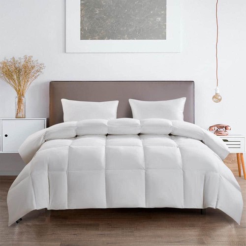 Serta King Size 233TC Comforter Down/Feather Blend Light Warmth Dry Clean White - 第 1/6 張圖片