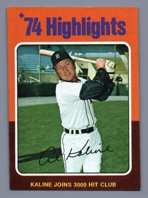 1975 Topps #4  '74 Highlights  Al Kaline Joins 3000 Hits Club  -  EX-MT