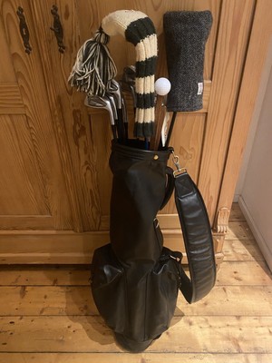 Golfbag Leder Sunday- Pencilbag Single Strap Hickory