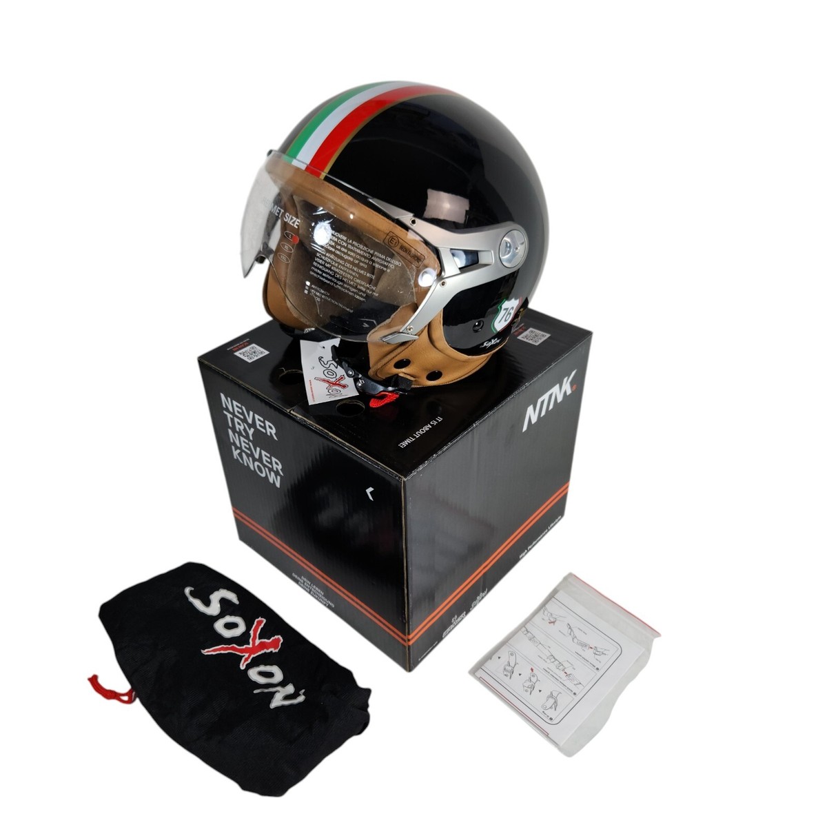 NTNK N325 Soxon Imola Black Size L - M Motorcycle Scooter Helmet