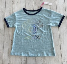 Justice Athletics Est. 04 Girls Shirt Top Blue W/Silver Trim Size Medium 10