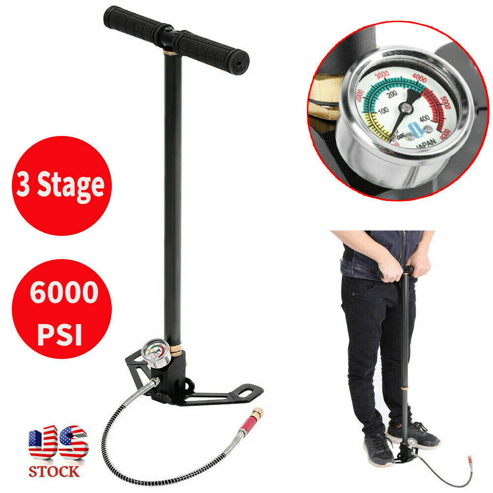 6000psi High Pressure PCP Hand Operated Air pump Hunting 3 Stage Hand