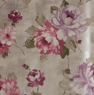 Wallpaper, System Solution, Structure, Blumenmuster, Cottage, Gray, Taupe, Lilac