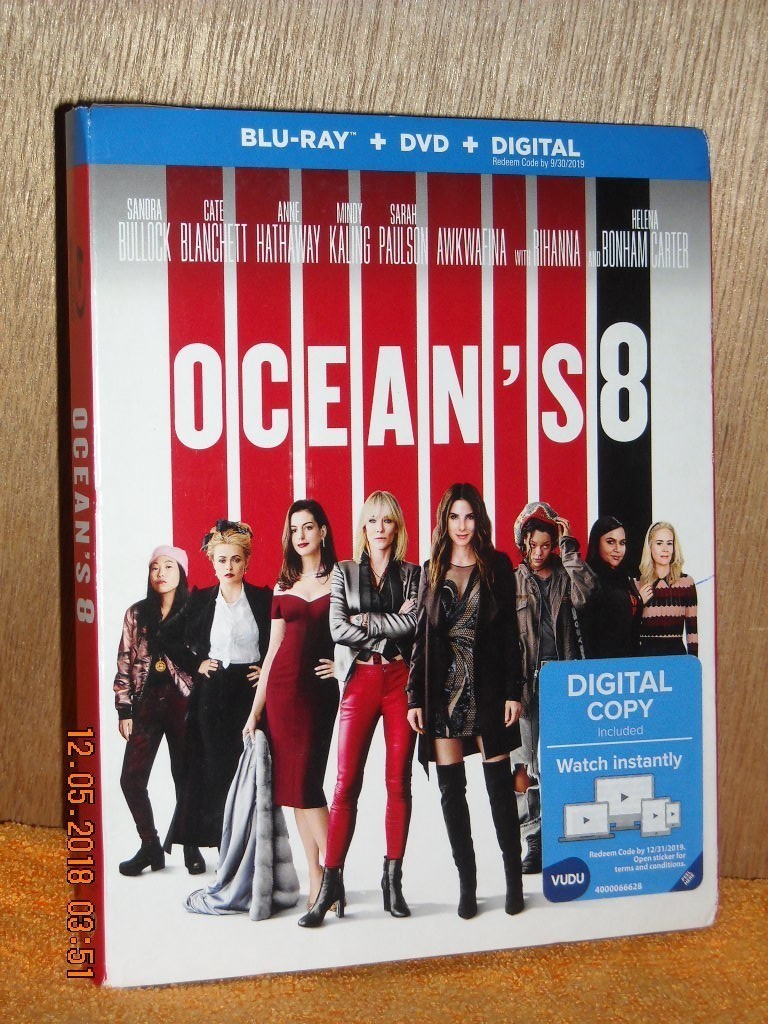 Ocean's 8 (Blu-ray/DVD, 2018, 2-Disc) NEW Sandra Bullock Cate