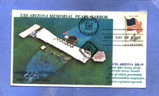 USS ARIZONA BB-39 Battleship Sunk Pearl Harbor 1941 Photo Memorial, First Day PM