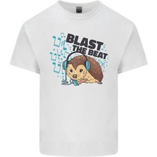 A Music DJ Hedgehog Headphones Dance Mens Cotton T-Shirt Tee Top