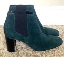 RAG  BONE "ASLEN" FOREST GREEN SUEDE ANKLE BOOTS SIZE: 8