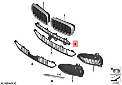 Genuine BMW X5 F15 Front Bumper Center Upper M Grille OEM 