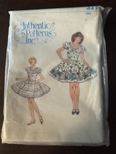Authentic Patterns Inc. Square Dance Dress 321 Size 6-8-10 Uncut Vintage