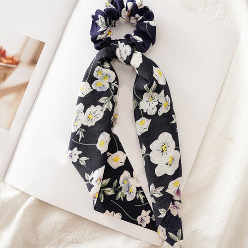 Floral Ponytail Scarf Bow Elastic Hair Rope Ties Scrunchies Ribbon Hairband NEW - Picture 31 of 39