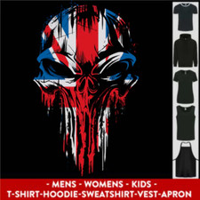 Union Jack Flag Skull Gym MMA Biker Britain Mens Womens Kids Unisex