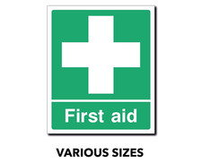 Sticker First Aid green cross sign Vinyl waterproof sticker S301office work shop