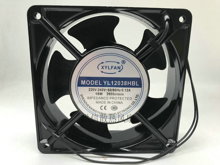 XYLFAN YL12038HBL 220V 0.12A 18W 12038 Cabinet Cooling Fan