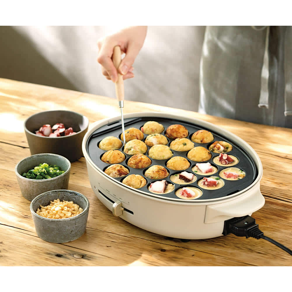 BRUNO Oval Hot Plate Set BOE053-BK Greige Flat Plate Takoyaki