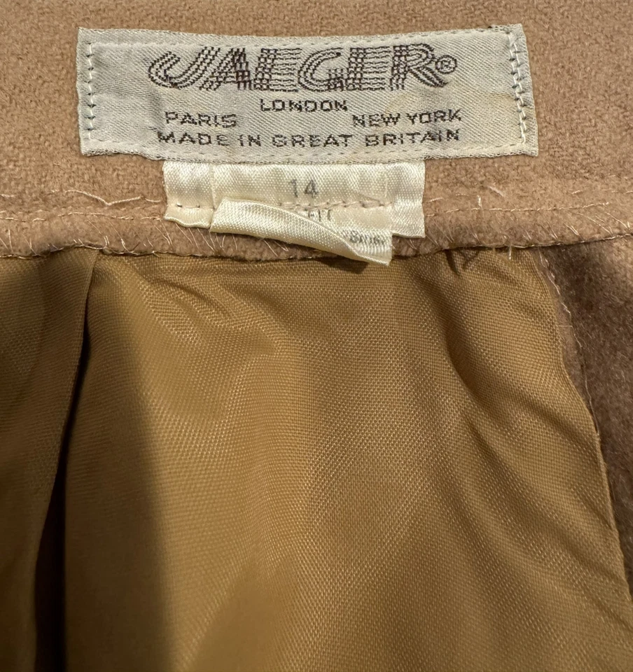 Maxi Falda Vintage Línea A Lana Camelhair Jaeger Marrón Tostado 14 Foto 3 de 4