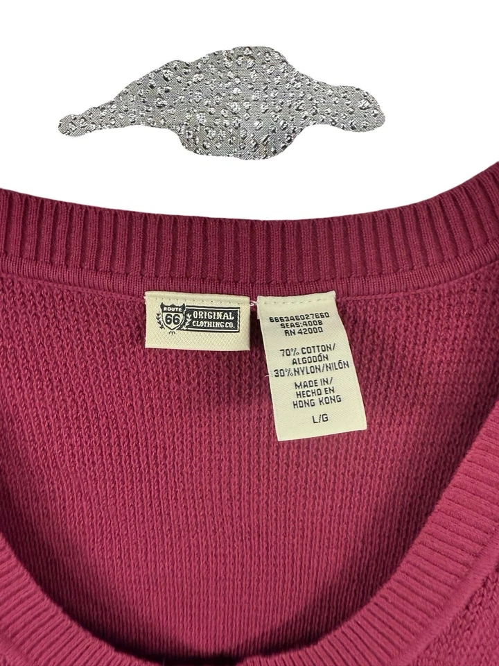 Suéter Top Estilo Babydoll Route 66 Y2K Borgoña Mujer Grande Foto 4 de 4