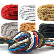Twisted Fabric Cable - Vintage 2/3 Core Braided Wire for Lamps, Light Fixtures