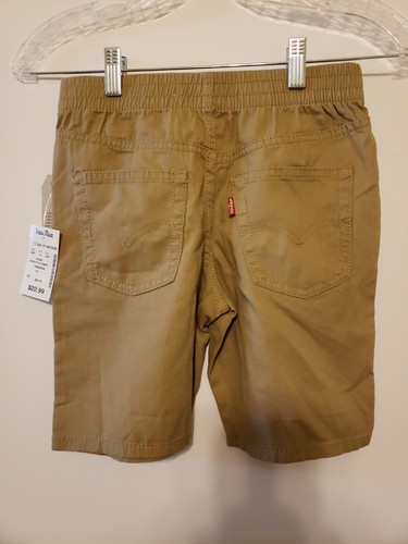 Levi’s Boys Size Small 8/10 Tan Khaki Slim Fit Elastic Waist Shorts - Picture 5 of 5