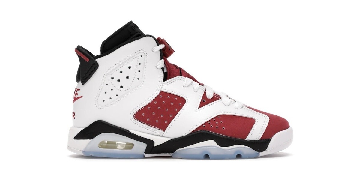 Jordan 6 Retro Carmine White Red 384665-106 Size 6Y GS) Air Jordan 6 Retro  main image 4